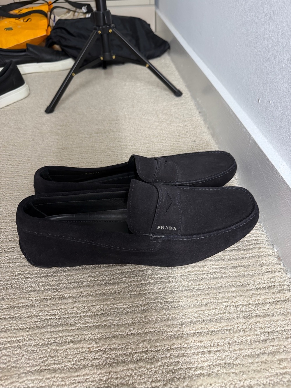 Ada Black Suede Penny Loafers